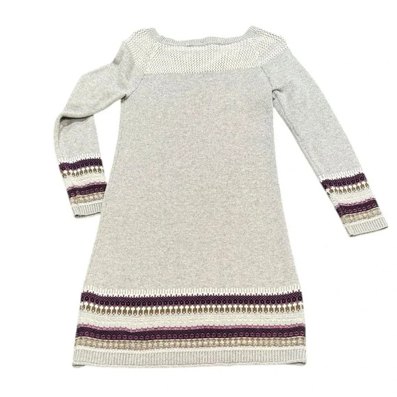 Athleta Fair Isle Nordic Sweater Dress Gray Women's Knit Size Small - Picture 1 of 6